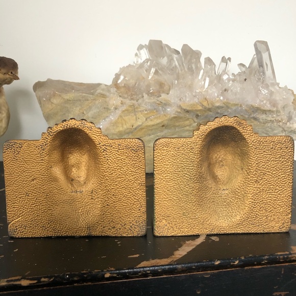 Vintage Brass Native American Bookends - Picture 3 of 10